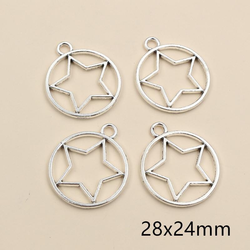 20 Stück Antik Versilbert Mond Stern Handgefertigt Anhänger Metall DIY Schmuckherstellung Zubehör Fundstücke Halskette Armband