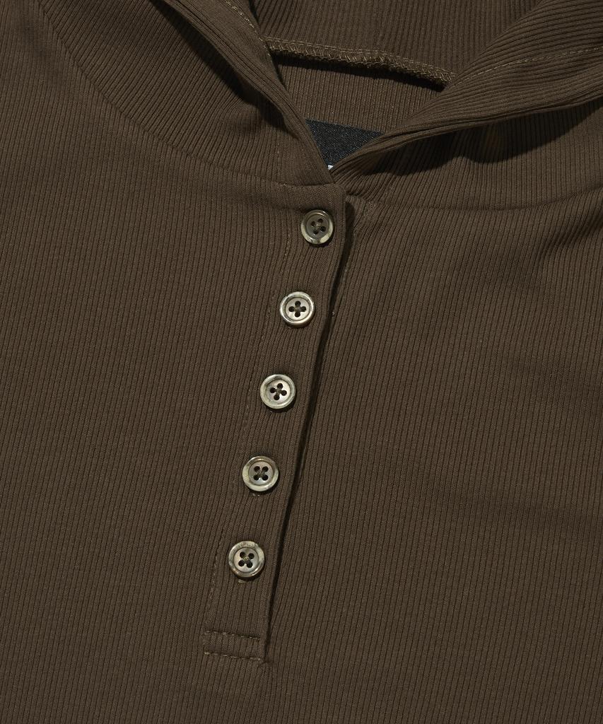 Seuweideu Hooded Henley Neck [Brown]