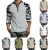 Top Masculino de Manga 3/4 Raglan Contrastante com Botões