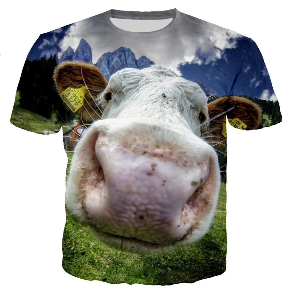 Sommar 3D Digitaltryckt Kortärmad T-shirt Rund Hals Herr Street T-shirt