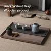 Rectangle Tea Tray Matte Rectangular Plate Simple Style Wooden  Tray  Fruit Storage