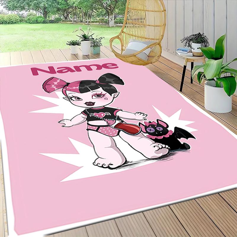 Custom Name Vampire Gothic Fantasy Art Carpet Rug Customizable Soft Washable Anti-Slip Home Living Room Sofa Mats Personalized Rug. 0909405