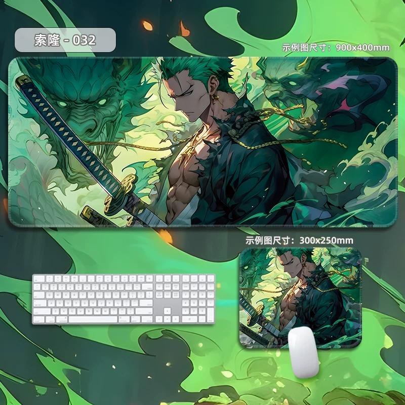 High Quality Roronoa Zoro ONE PIECE Leather Mouse Pad Oversized Small Cartoon Office Game E-sports Computer Keyboard Pad Table Mat Animation Periphery