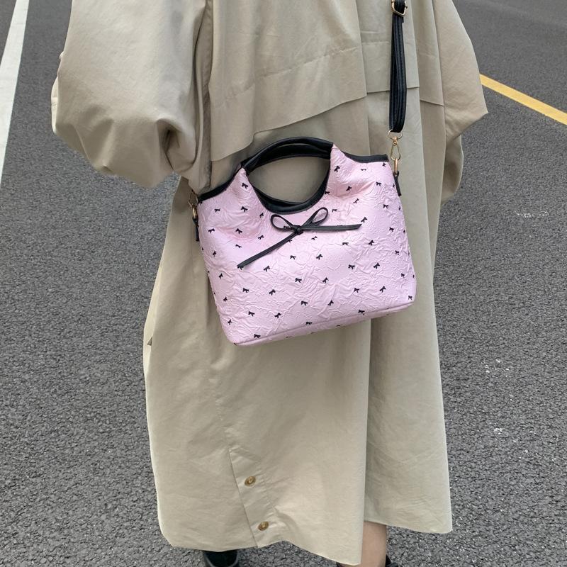 Bow Net Red Envelope, Portable Bucket Bag, Simple and Versatile Shoulder Bag, Messenger Bag.