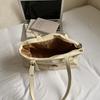 Faux Leather Tote Bag for Women with Belt Detail Fashion Shoulder Handbag Casual Everyday Use
