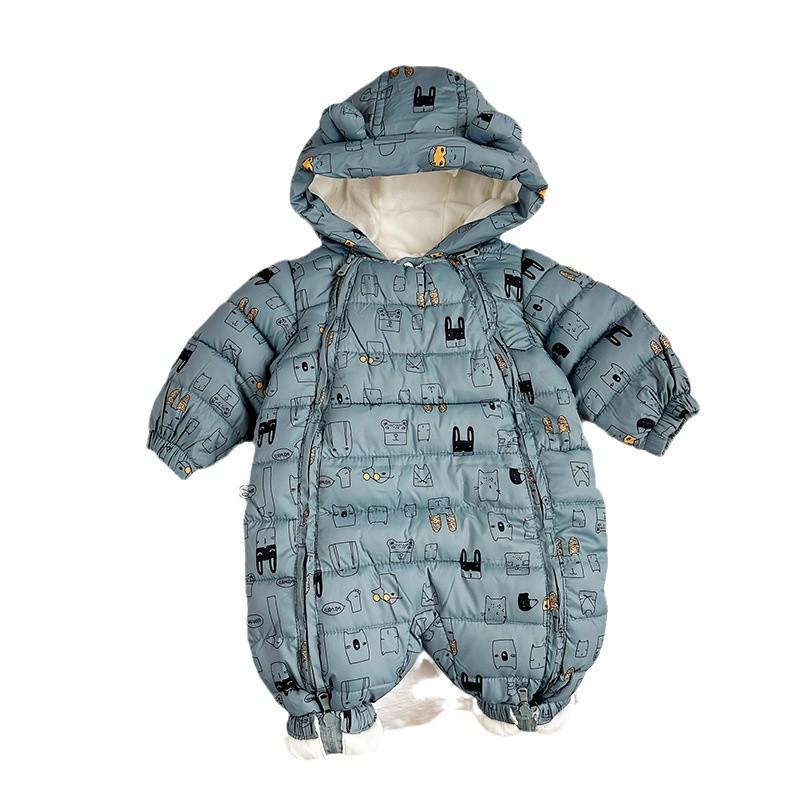 Tuta Intera in Cotone Unisex per Neonati con Fodera in Pile, Abbigliamento da Esterno con Piedi per Bambini e Bambine.