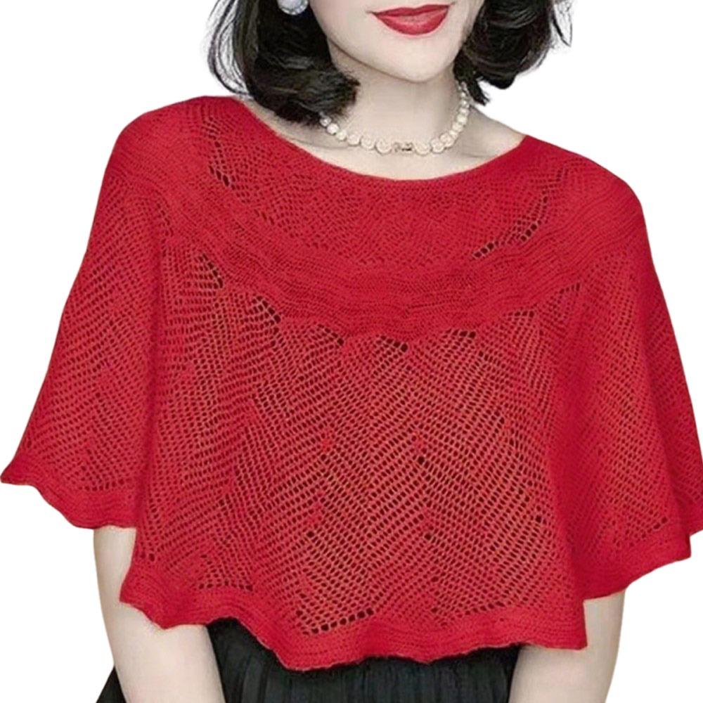 Hollow Design Knitted Shawl Solid Color Warm Scarves Fashion Dress Cover  Spring Autumn