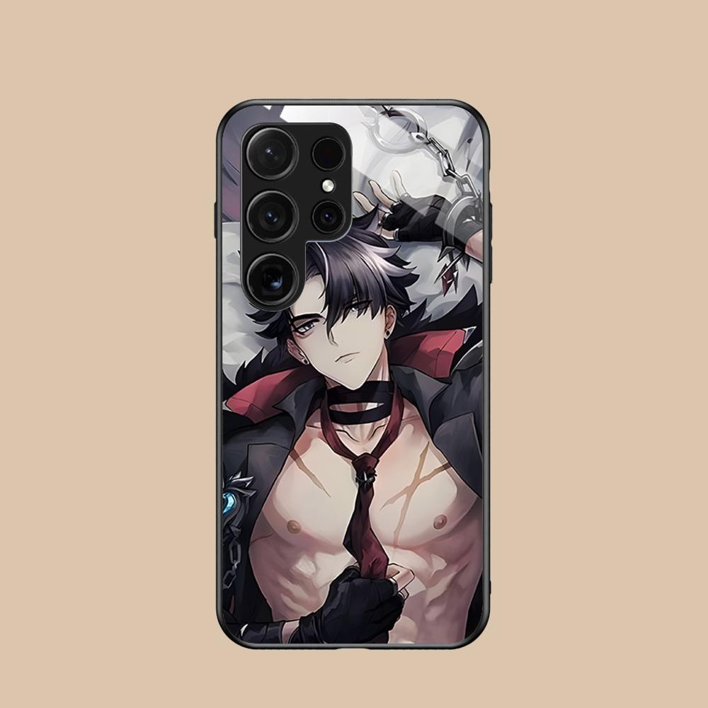 Game GI Wriothesley Glass Mobile Phone Case for Samsung Galaxy S26 S25 S24 S23 S22 S21 S20 Note20 Plus FE Ultra Colorful Cover
