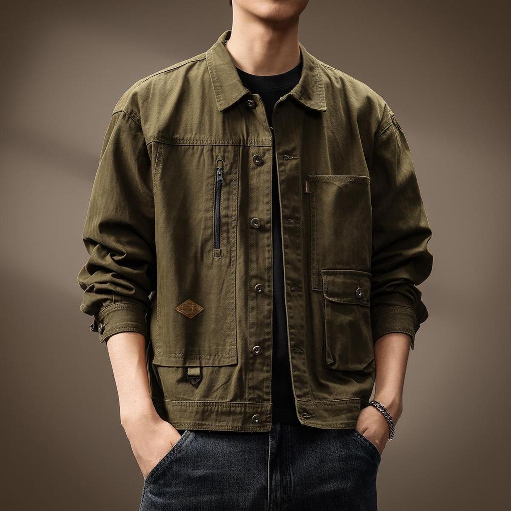 Men's High-End American Retro Heavyweight Hunting Jacket – Autumn/Winter Workwear: Loose, Tough, and Handsome.