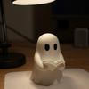 Halloween Reading Ghost Statue, Ghost Reading Decoration Ornament, Cute Bookworm Reading Statue, Home Room Desktop Decoration