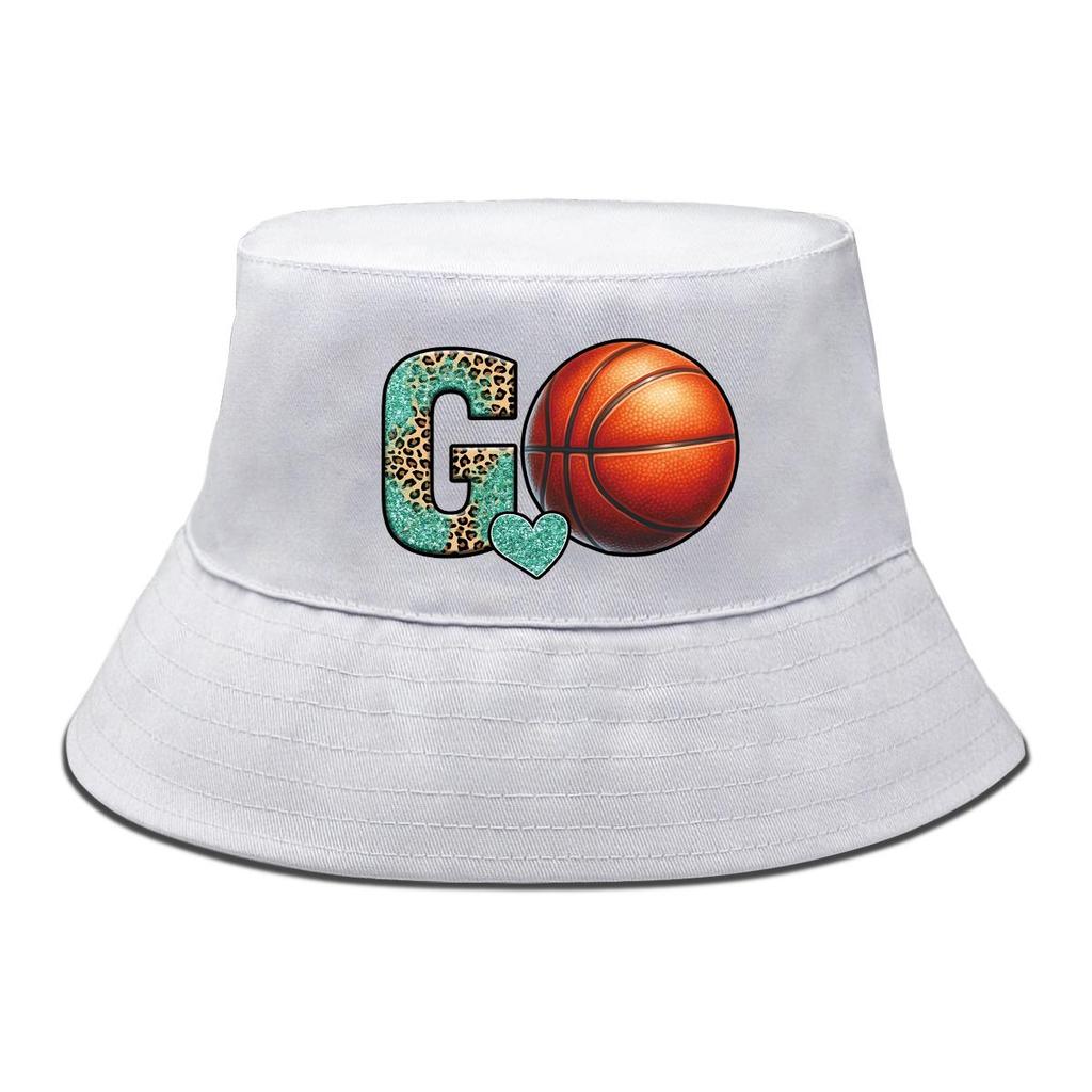 Bucket Hat With "GO" Basketball Print , Sun Cap Trendy Spring Fashion Fishing Hat