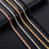 2/3/4/5/6mm Breite gedrehte Seilkette Halskette Edelstahl Choker für Damen Herren Metall Schmuckzubehör 5 Farben 16 bis 30 Zoll