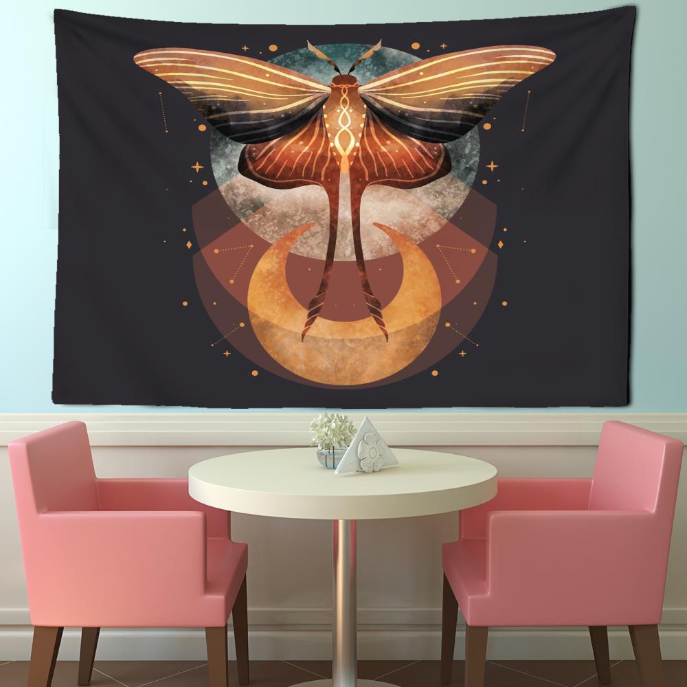 

Гобелен с бабочкой Мандала Моль Насекомое Гобелен Таро Гобелен Колдовство Орнамент Гостиная Спальня Украшение дома