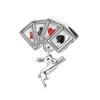 Mysterious 925 Silver Witch and Tarot Card Playing Cards Charm Fit DIY Bracelet Necklace Wishing For A Lucky Gift