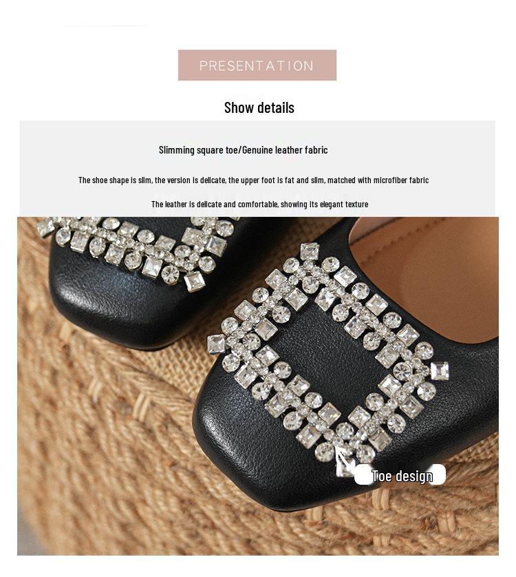 Women's Genuine Leather Nude Flats - Soft Sole, Low-Cut, Plus Size (41-43), Summer 2025 Collection