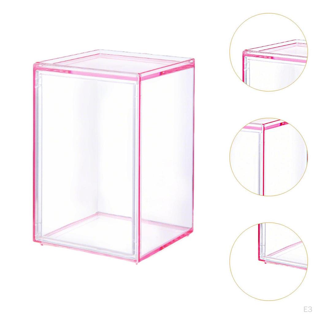 Acrylic Display Case Doll Box Showcase Storage Organizer for Office Desk