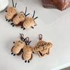2Pcs Cartoon Cockroach Plush Keychain Stuffed Animal Doll Keyring Lovely Backpack Pendant Car Key Holder Decoration Gifts