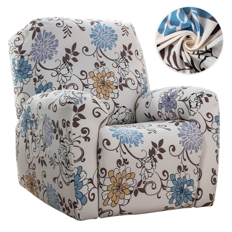 Printed Recliner Sofa Cover Stretch Reclining Seats Cover For Living Room Non -Slip Relax Lazy Boy Armchair Covers For Home Decor