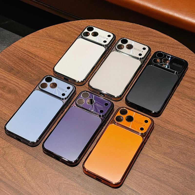 Electroplated Matte Laser iPhone 16 Pro Case - Large Window, Drop-Proof PC Protective Cover for iPhone 15/14