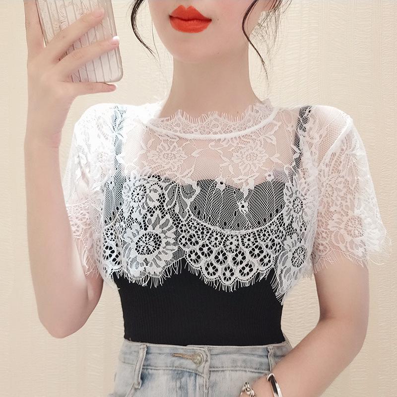 Women's Lace Shawl Camisole - Mesh Cropped Vest Cover-up