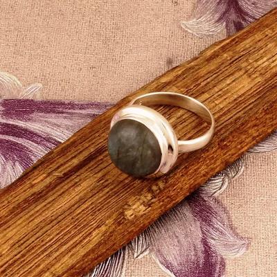 Labradorite Gemstone Ring Solid Stone 925 Sterling Silver White Fire Stone Ring for Womens Gift Idea Gemstone Jewelry 4.5 Gms Approx