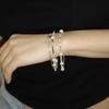 Lowool Schwarzes Faden-Silberperlen-Armband
