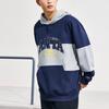 Anta Color Block Striped Letter Print Hoodie Unisex Hoodies Deep-Navy 152338702-2