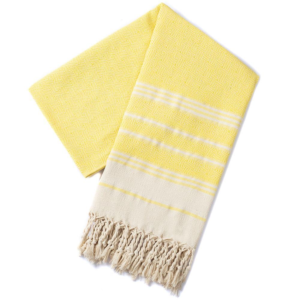 Striped Logo Sand-Free Outdoor Summer Travel Bath Pool Swim Use Colorful Cotton Turkish Beach Towel With Tassel