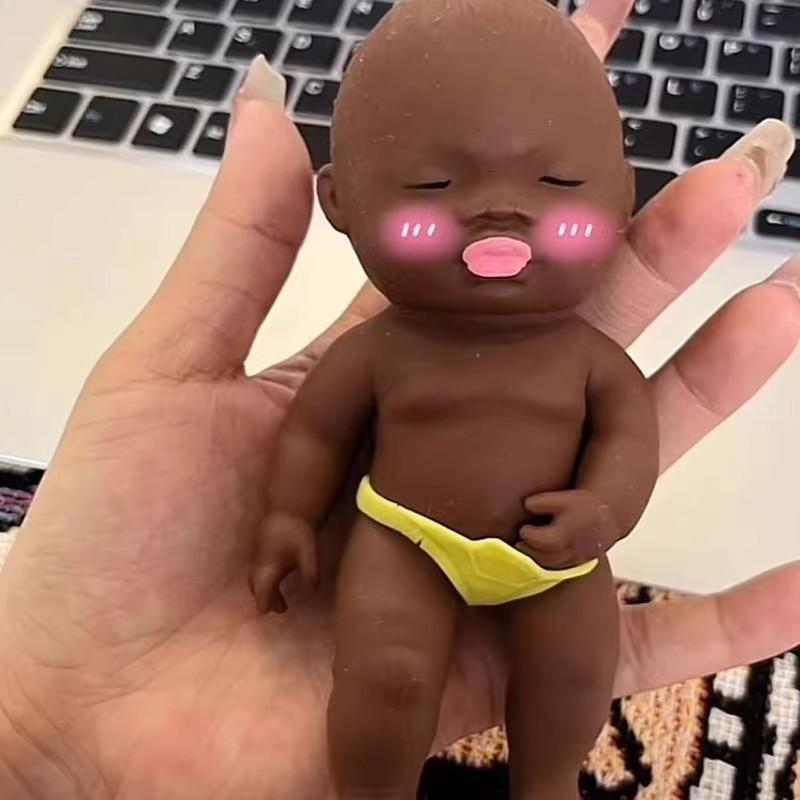 Big Black Doll Pinch Music Stress Relieving Toy Stress Relieving Artifact Black Doll Small Gift Doll Natasha Doll