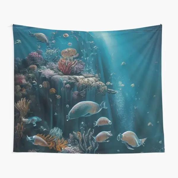 Undersea World Tapestry Tropical Fish Tapestry Wall Hanging Ocean Scenery Tapestries for Bedroom Living Room Home Decoration