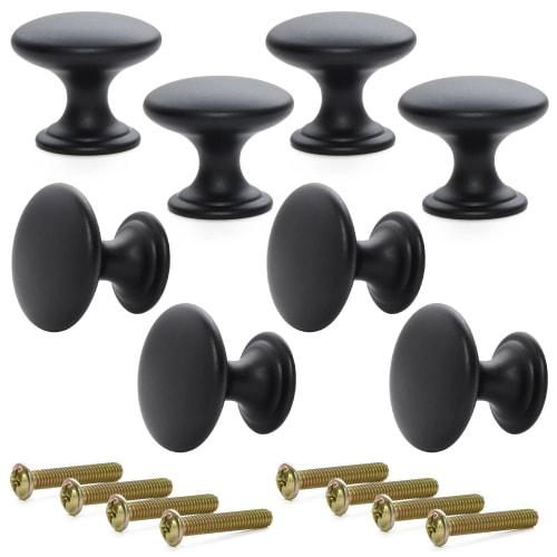 Pstyle. Handles, Knobs, Drawer Doors, Kitchen Furniture, 25mm, Set of 8, PST-115 (Black)
