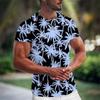 Summer Coconut Tree 3D Print T-Shirt Street Trendy Men's Wear Harajuku Style Casual Loose Round Neck T-Shirt Top