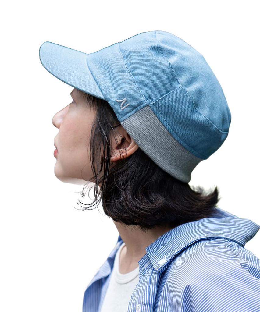 Denim Work Rib Cap Hat for Men and Large Denim Work Rib L Light Indigo [Nakota] Women, Size, Summer, Autumn, Winter, Non-stuffy, Loose, Deep, Plain,