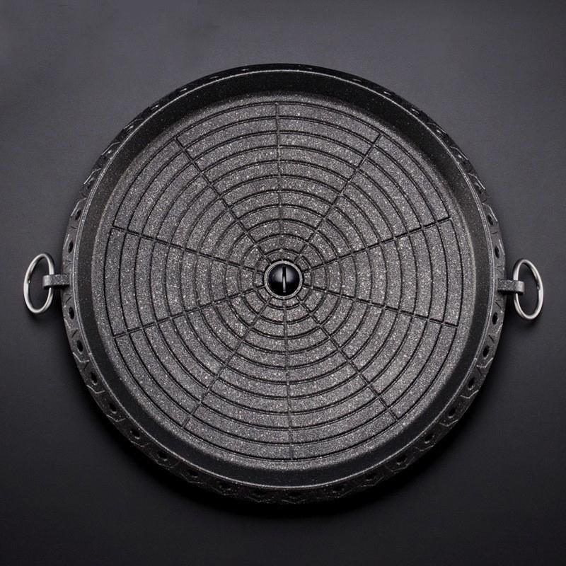 32Cm Maifan Stone Charcoal Grill Pan Round Outdoor Picnic Garden Party Terrace Beach Korean Bbq Plate Non-Stick Aluminum Tray