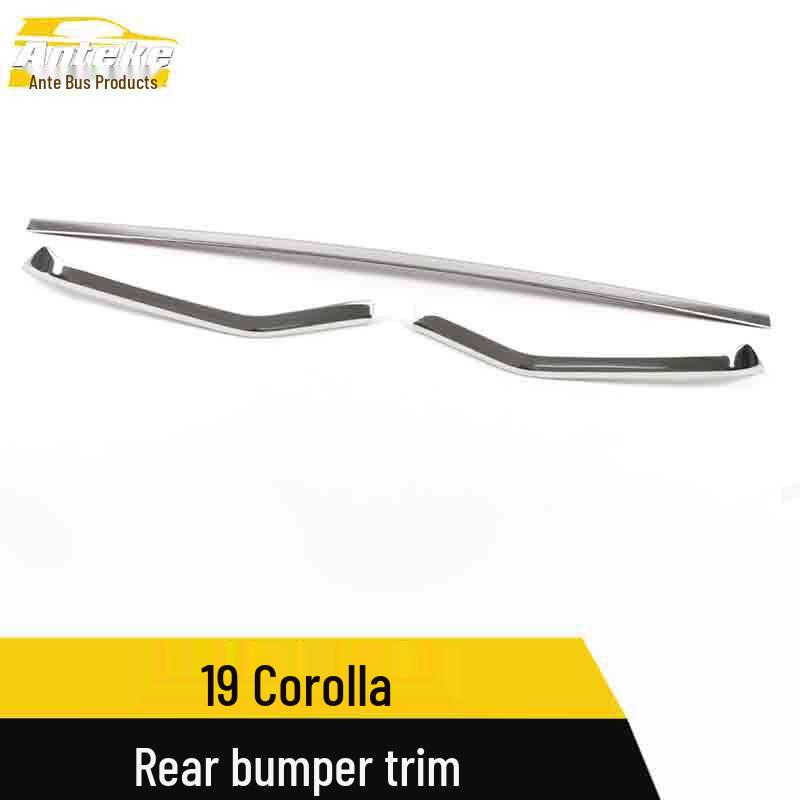 19 Corolla Rear Bumper Trim: Stainless Steel Tailgate Trunk Modification Strip