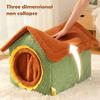Pet House Removable Warm Nest Washable Covered Cat Bed For Kittens Small Pets Play Corner Winter Christmas Cold Weather