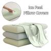 2pcs Breathable Pillow Cover Cooling Ice Feel Cushion Case New Silk Pillowcase Bedroom Use
