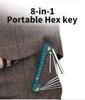 Portable 8-in-1 multi-functional hexagonal flat-head wrench, adjustable elbow wrench set, household hardware maintenance tools