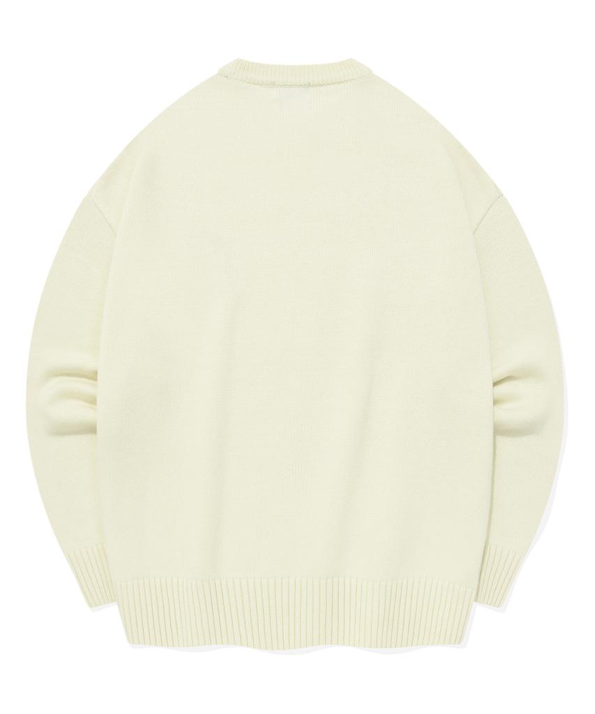 COVERNAT Middle C Logo Crewneck Knit Ivory