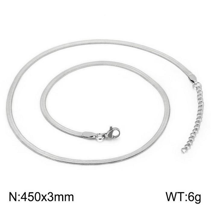 Trendy Minimalist Stainless Steel Snake Chain Necklace & Bracelet Set
