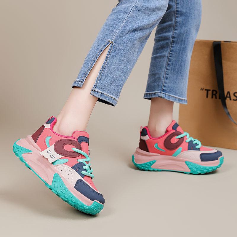 Damskie trampki na platformie Nowe buty sportowe do biegania dla studentek Swobodny ubiór sportowy