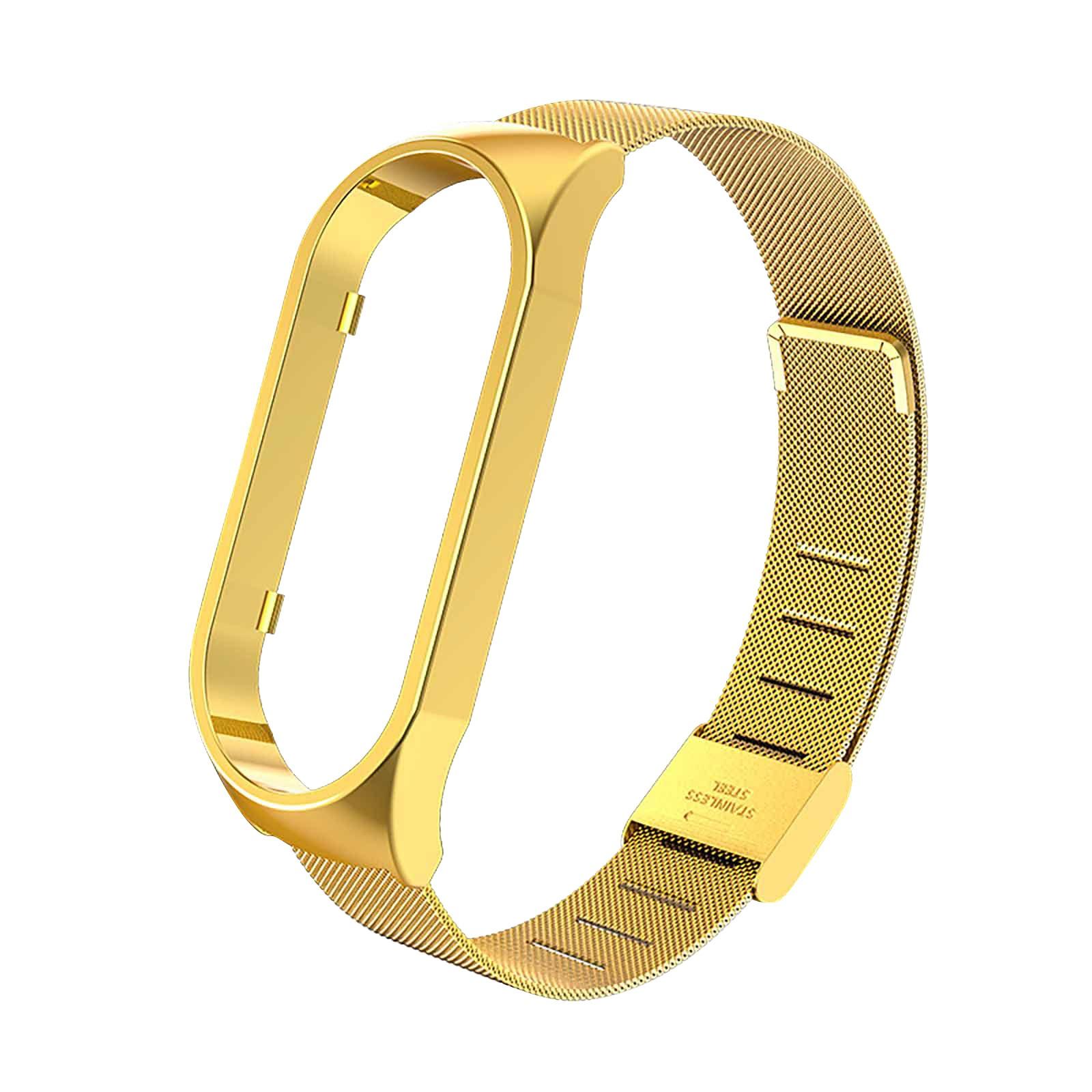 

Для Mi Band 7 металлический ремешок для Mi Band 7 6 5 4 3 браслет безвинтовой браслет всех серий Mi Band 7 Xiomi MiBand на запястье One Size золотой