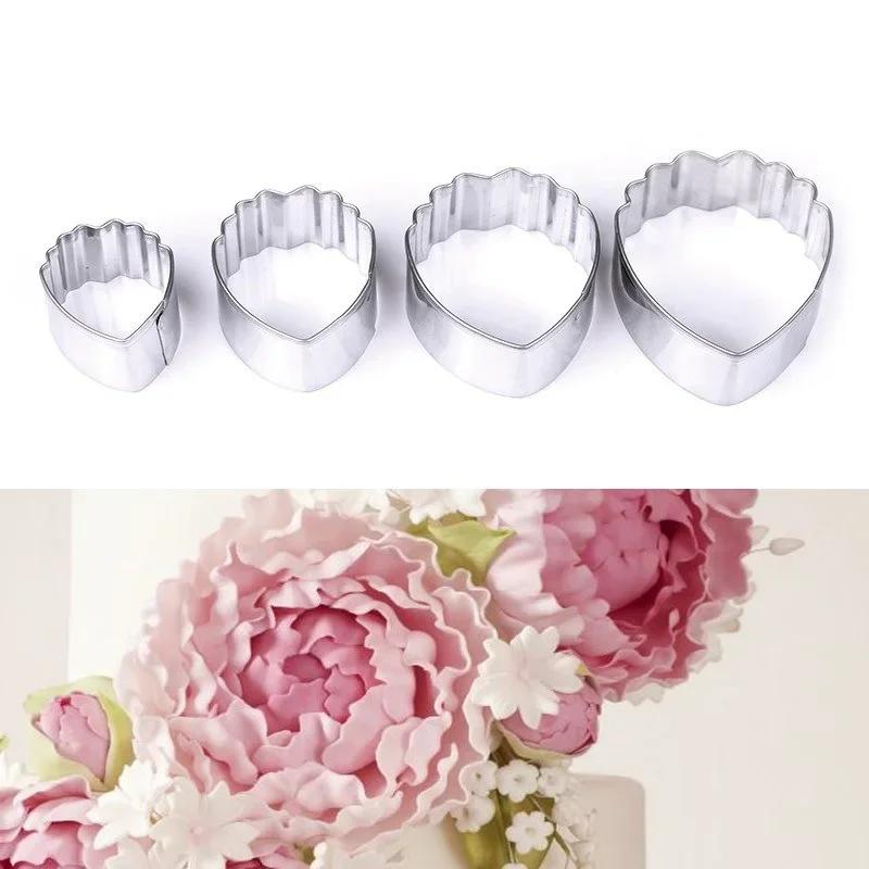 

4Pcs/Set Flower Baking Tools Mould Cutter Fondant Peony Flower Moulds Cake Decorating Kitchen Convenience Tools Accessoires