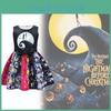 The Nightmare Before Christmas Pige Kjole Med Tegneserie Print Og Sløjfe Til Julefest