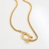 Gold Plated Carabiner Style Necklace Titanium Steel Pendant Neckchain Jewelry Ideal For Unisex Wear And Gift