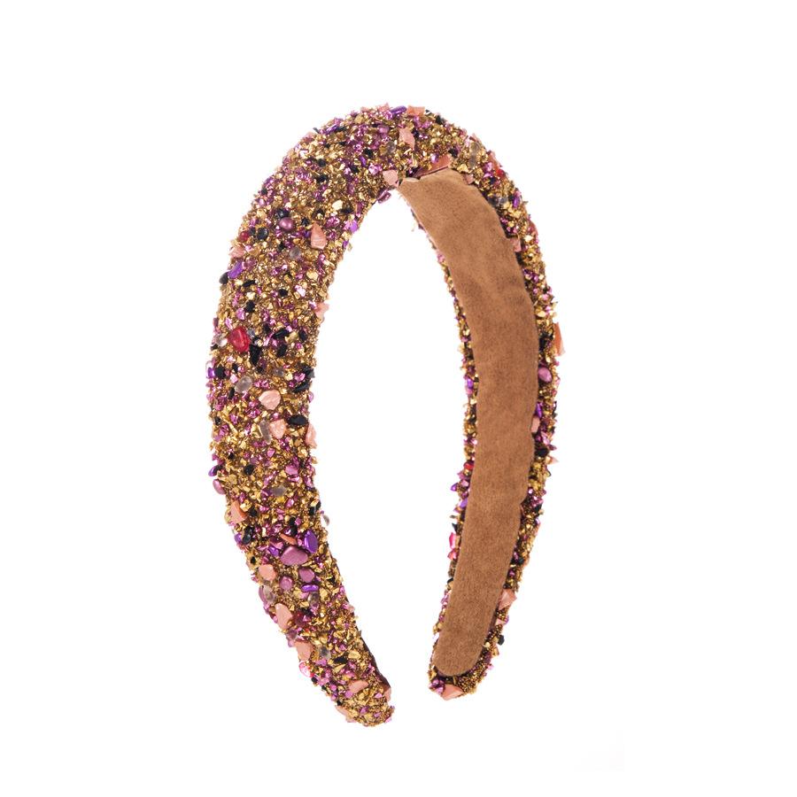 Nieuwe Stijl Overdreven Meerkleurige Kristal Snoep Spons Brede Rand Haarband Haaraccessoire Hoofddeksel