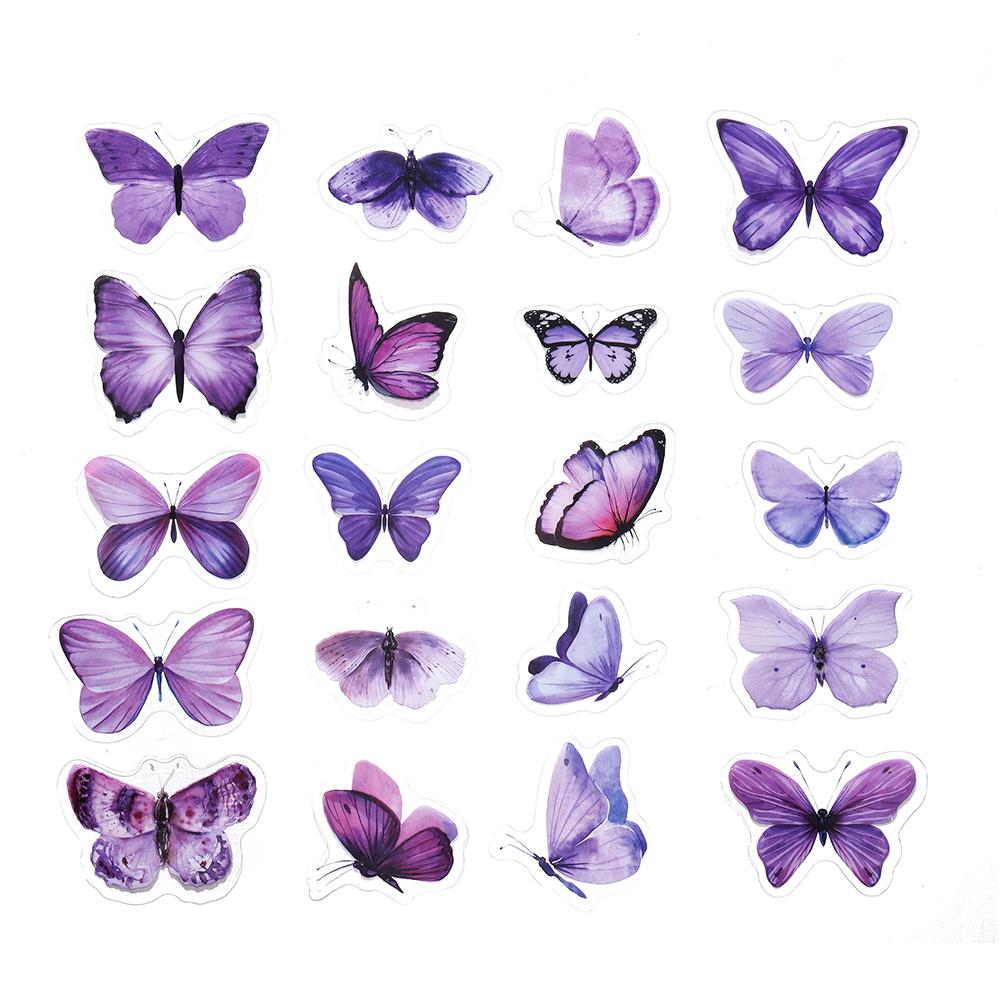 40Pcs/Bag Colorful Butterfly Stickers PET Transparent Decorative Epoxy Resin Fillings for DIY Epoxy Resin Crafts Book Decor