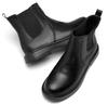 DADAWEN Women's Chelsea Boots, Side Gore, Short Boots, Water-Repellent, Soft, Easy To Walk In, Fall/Winter Shoes, Black, Size 24.5cm