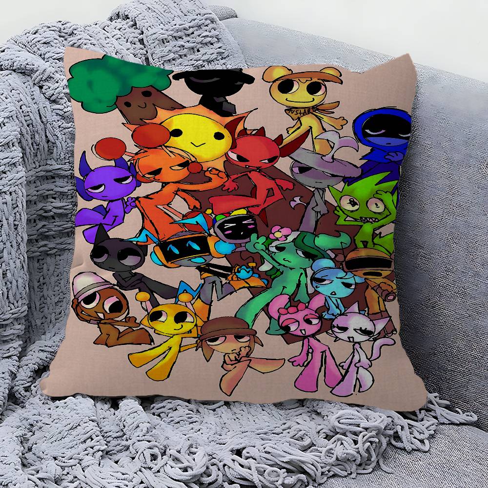 Cartoon S-Sprunki Pattern Cushion Cover Decorative Pillow Sofa Home Decor Case Pillow Cases
