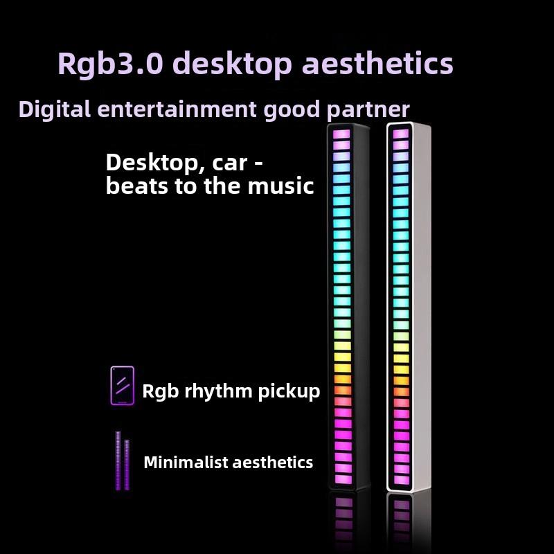 RGB Pickup Light, Voice-activated Music Rhythm Light LED Computer Car APP Bluetooth Ambient Light